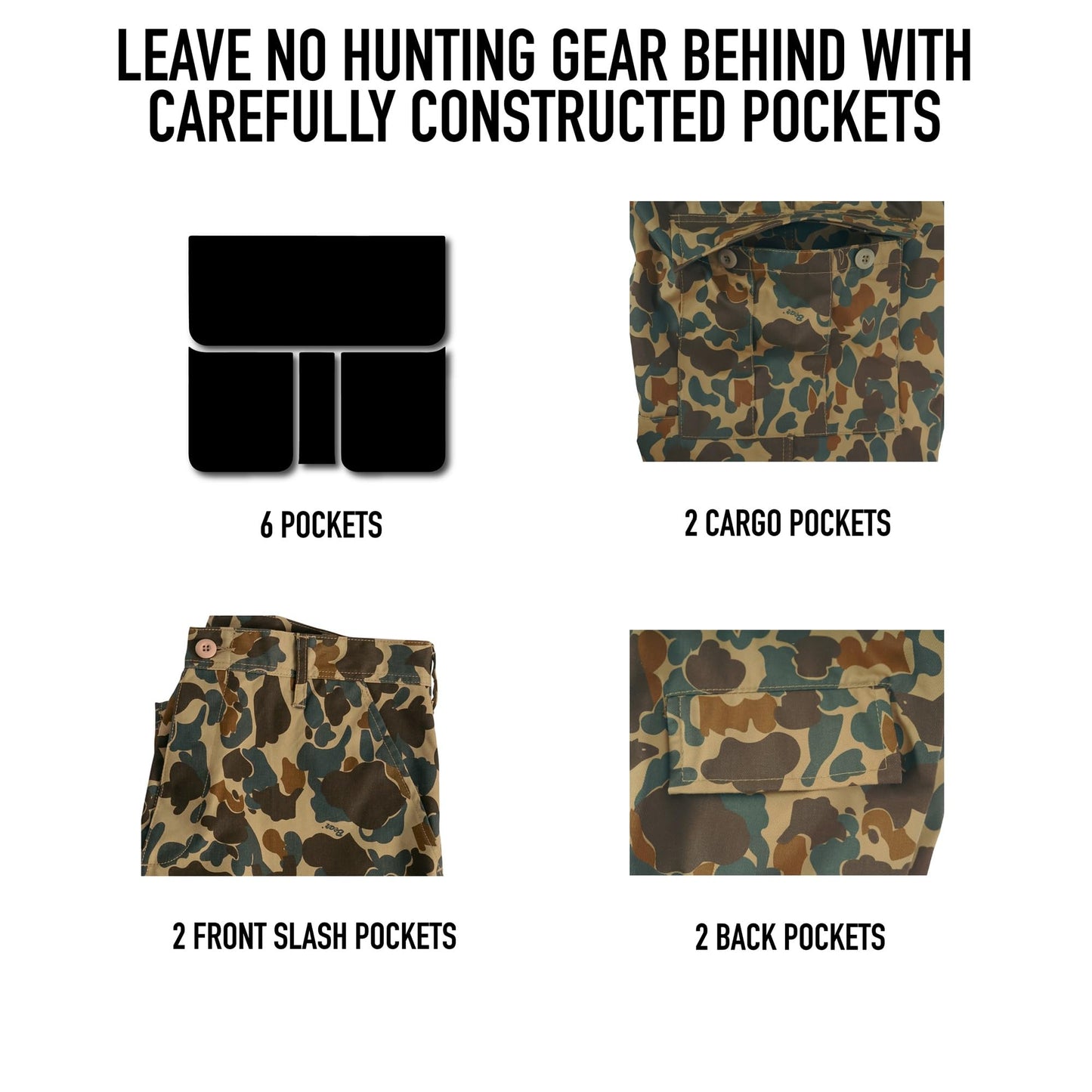 Rothco X Bear Archery Fred Bear Camo BDU Cargo Shorts – Rugged & Heavy-Duty BDU Shorts - 3X-Large