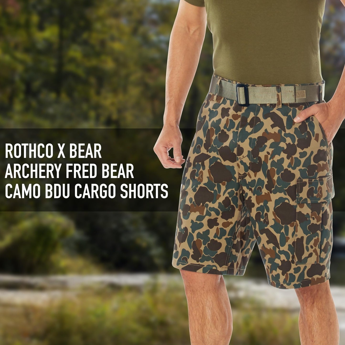 Rothco X Bear Archery Fred Bear Camo BDU Cargo Shorts – Rugged & Heavy-Duty BDU Shorts - 3X-Large