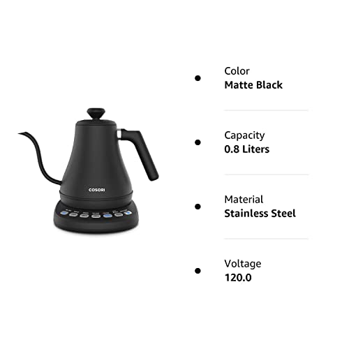 COSORI Electric Gooseneck Kettle with 5 Temperature Control Presets