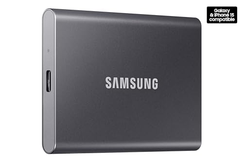 SAMSUNG T7 Portable SSD, 2TB External Solid State Drive, Speeds Up to 1,050MB/s, USB 3.2 Gen 2, Reliable Storage for Gaming, Students, Professionals, MU-PC2T0T/AM, Gray