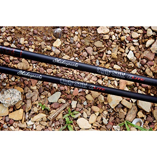 Shakespeare Ugly Stik 7’ Elite Spinning Rod, Two Piece Spinning Rod, 6-14lb Line Rating, Medium Rod Power, Fast Action, 1/4-5/8 oz. Lure Rating