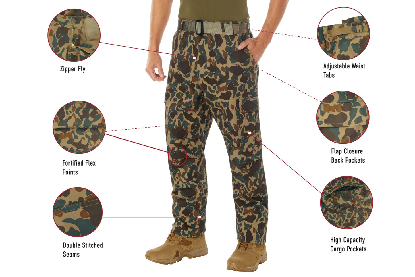 Rothco X Bear Archery Fred Bear Camo Tactical BDU Pants – Rugged & Heavy-Duty Cargo Pants - 2X-Large