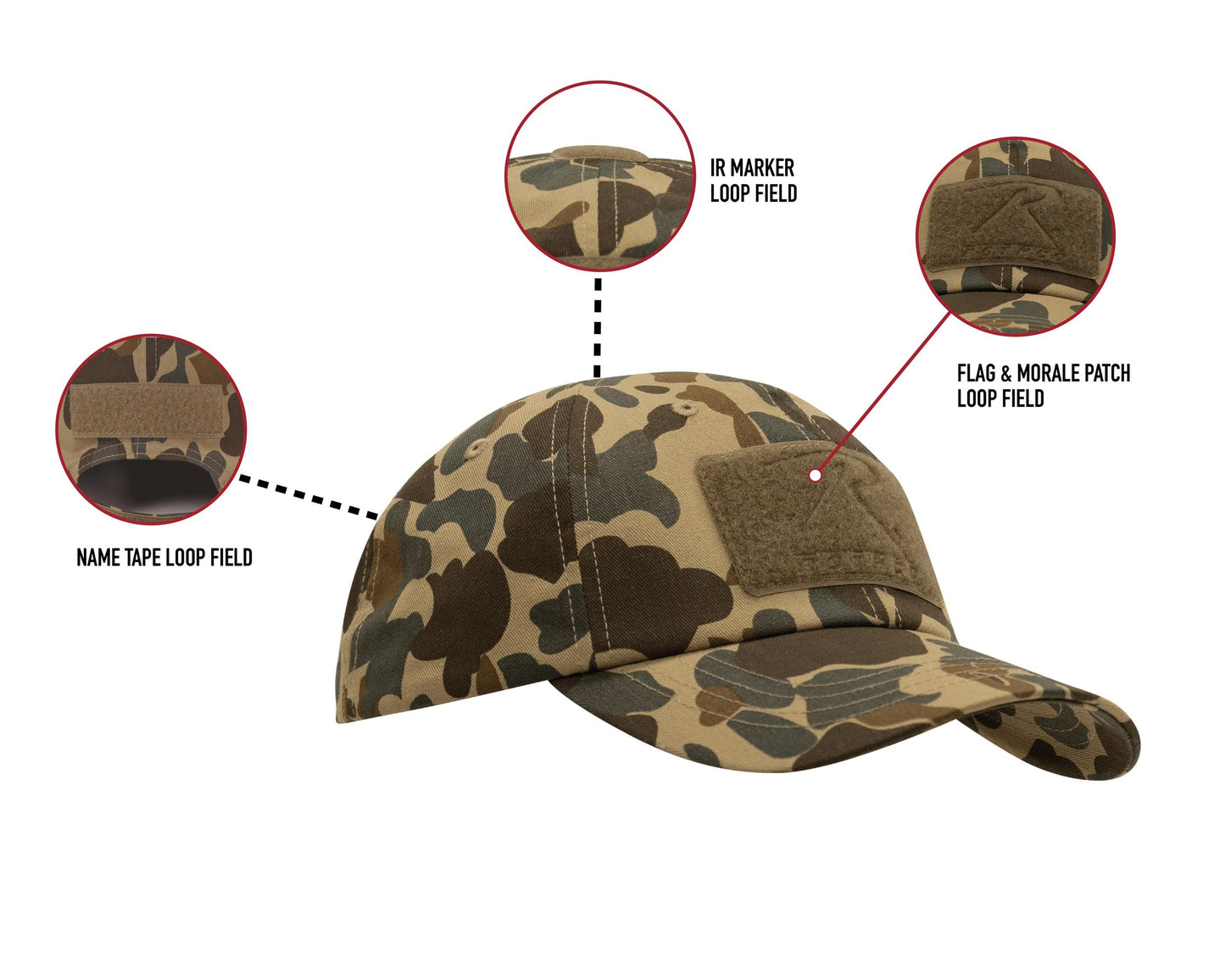 Rothco X Bear Archery Fred Bear Camo Tactical Operator Cap – Camouflage Baseball Hat with Adjustable Back and Patch Field Loops