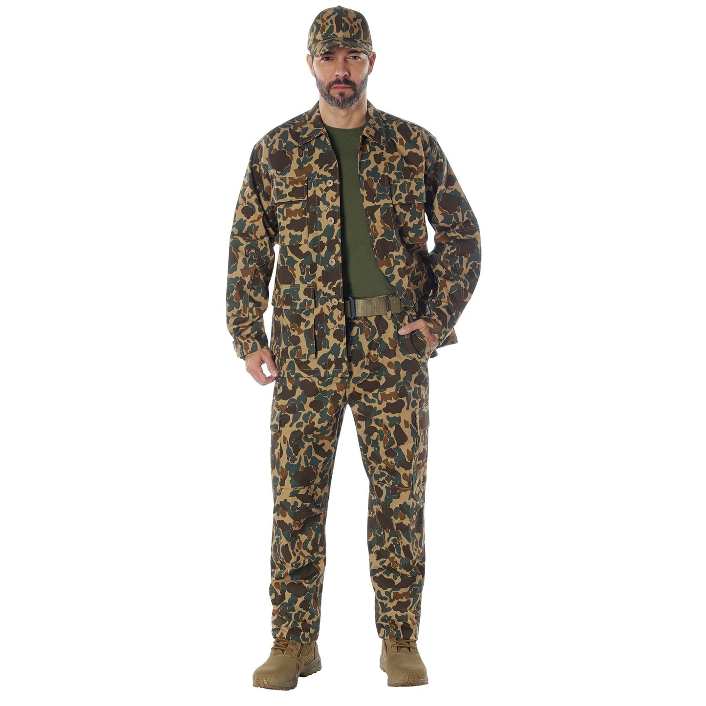 Rothco X Bear Archery Fred Bear Camo BDU Shirt – Long Sleeve Hunting Shirt – Utility Pockets for Bowhunting Gear - Small