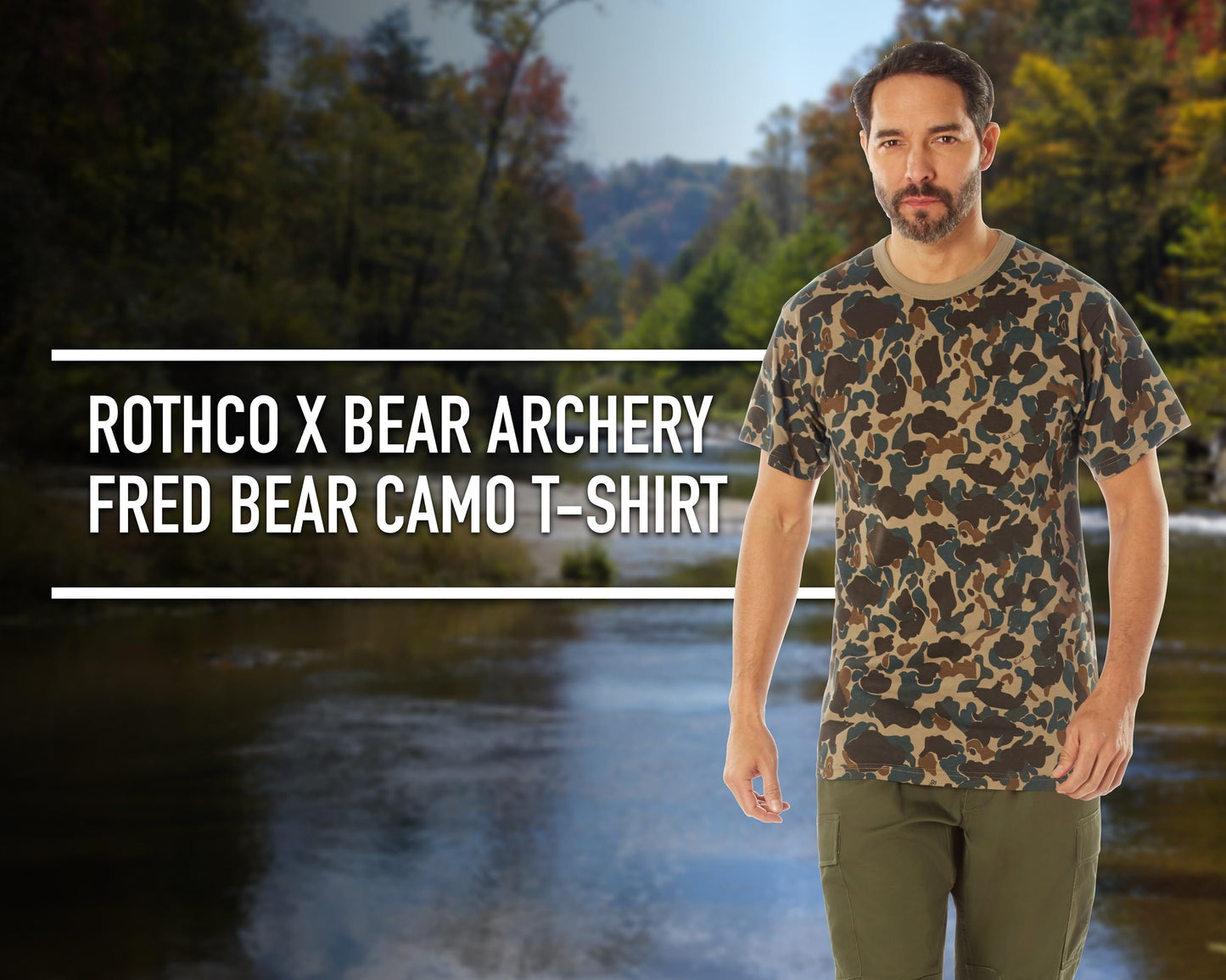 Rothco X Bear Archery Fred Bear Camo T-Shirt – Standard Fit Camouflage Shirt - Large