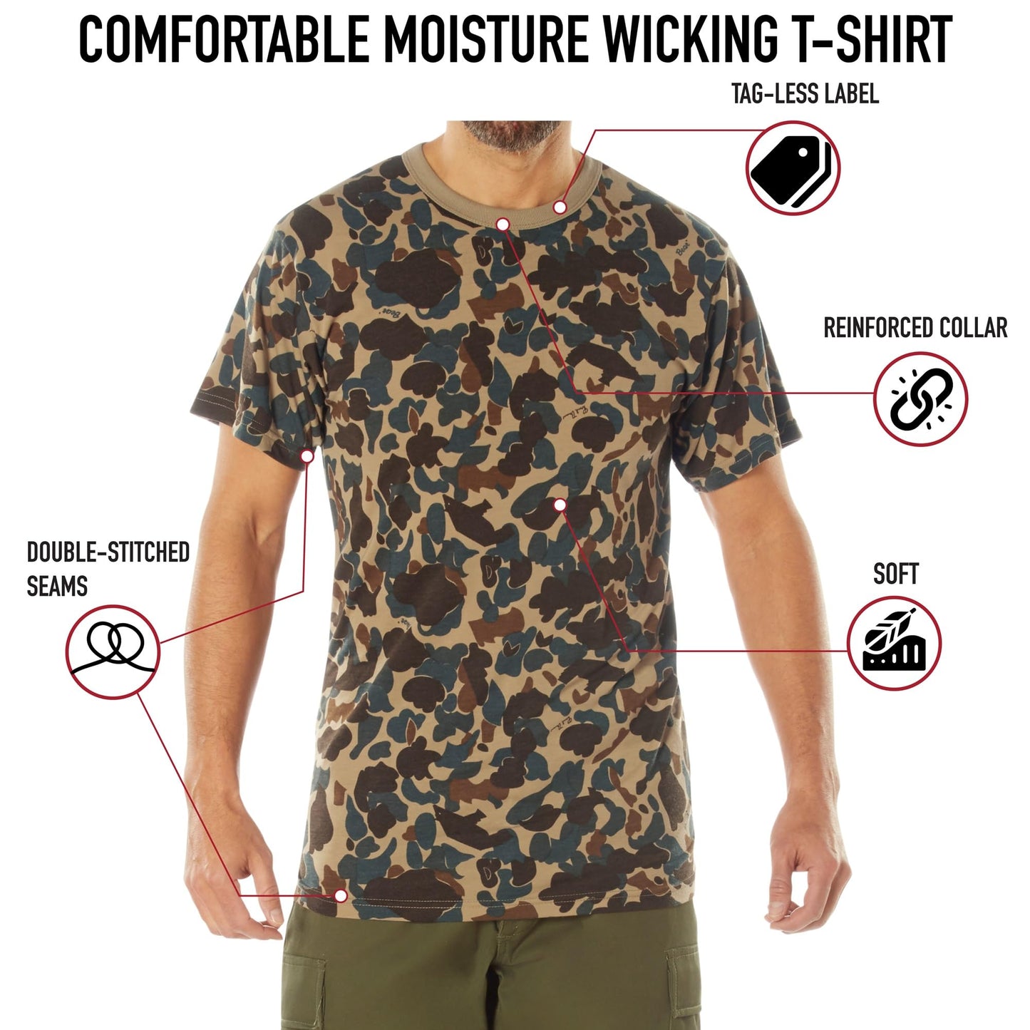 Rothco X Bear Archery Fred Bear Camo Moisture Wicking T-Shirt – Performance Camouflage Shirt - X-Large